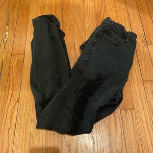 Black Washed Ripped Skinny Jeans